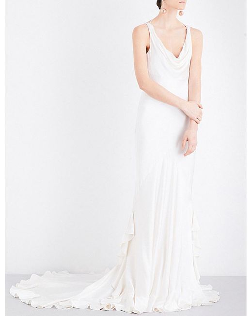 Ghost Willow Satin Dress in White Lyst